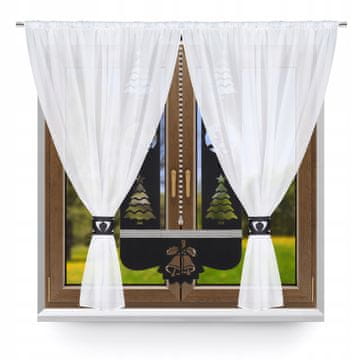 R2 Moderne zavjese BOŽIĆNI SET panel paravan Božićno drvce glamurozno 400x145