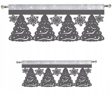 SET: lambrek, božićna drvca, pahuljice, GLAMOUR, 90x38, 60x35