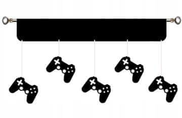 PANEL zavjese za mlade za igrače GRA GAME GAMER 90 cm crne