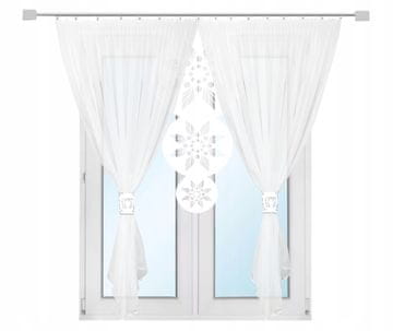 Moderna zavjesa za TERASU, BALKON, dnevni boravak, ažurni ukras MANDALA bijela 300x250