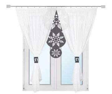 Moderna zavjesa za TERASU, BALKON, dnevni boravak, ažurni ukras MANDALA, siva 300x250