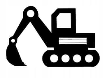 Privjesak ažur ukras EXCAVATOR bob crni