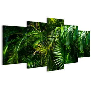 Slika na talijanskom platnu 100 x 50 cm pentaptih - stil džungle - priroda Slika na talijanskom platnu 200 x 100 cm pentaptih - stil džungle - priroda