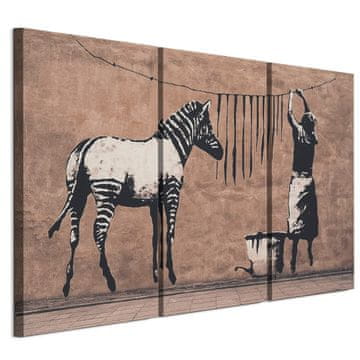 Slika na talijanskom platnu 90 x 60 cm triptih - Banksy stil - priroda Slika na talijanskom platnu 120 x 80 cm triptih - Banksy stil - priroda
