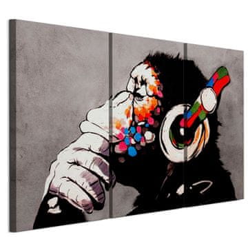 Slika na talijanskom platnu 90 x 60 cm triptih - Banksy stil - priroda Slika na talijanskom platnu 120 x 80 cm triptih - Banksy stil - priroda