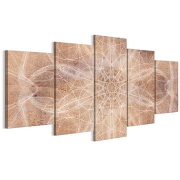 Slika na talijanskom platnu 100 x 50 cm pentaptih - Hindu-boho stil - pozadine i uzorci Slika na talijanskom platnu 150 x 75 cm pentaptih - Hindu-boho stil - pozadine i uzorci