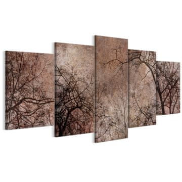 Slika na talijanskom platnu 100 x 50 cm pentaptih - modernistički stil - priroda Slika na talijanskom platnu 200 x 100 cm pentaptih - modernistički stil - priroda
