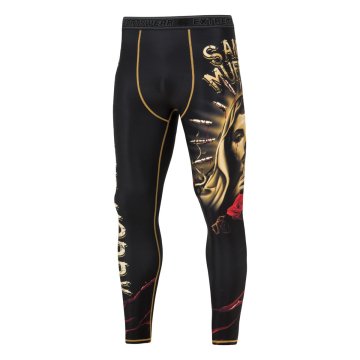 Extreme Hobby SANTA MUERTE 2XL CRNE muške sportske tajice