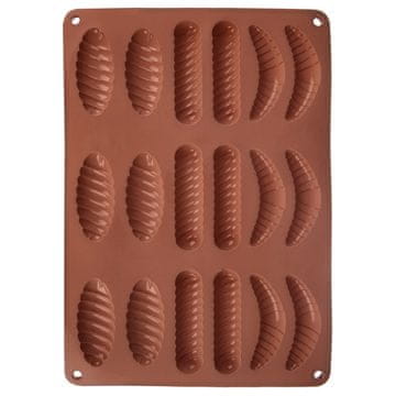 Orion Smeđi silikonski kalup za kekse i praline 33x24,5x1 cm