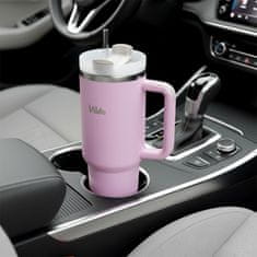 Artemis Velika termo šalica s ručkom, putna termosica za automobile, ružičasta, 1,2 l XXL