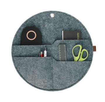 Bertoni "Circle" filcani zidni organizator L promjera - 35 cm - sivi, 4 džepa, ekološki prihvatljiv