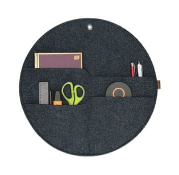 Bertoni "Circle" filcani zidni organizator L promjera -35 cm - antracit, 4 džepa, ekološki prihvatljiv