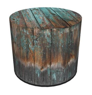 Bertoni Dekorativni puf, , Havana print - okrugli puf za dnevni boravak, hodnik, cilindar 40 cm, elegantan, patentni zatvarač, periv