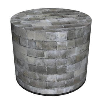Bertoni Dekorativni puf, , urbani print - okrugli puf za dnevni boravak, hodnik, cilindar 40 cm, elegantan, patentni zatvarač, periv