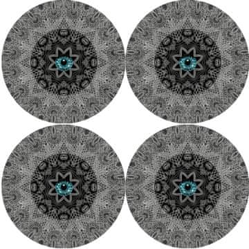 Bertoni Set od 4 okrugle podloge za 4D stolove, 33 cm - LOOK | Ekološki filc, HD print, perivo na 40 °C,