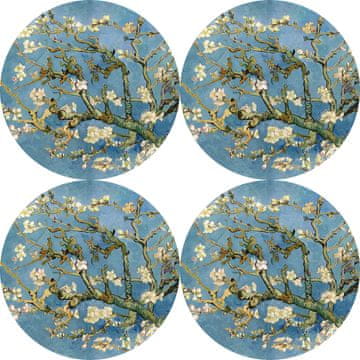 Bertoni Set od 4 okrugle podloge za 4D stolove, 33 cm - BADEM | Ekološki filc, HD print, perivo na 40 °C,