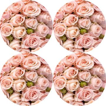 Bertoni Set od 4 okrugle podloge za 4D stolove, 33 cm - DIANA | Ekološki filc, HD print, perivo na 40 °C,