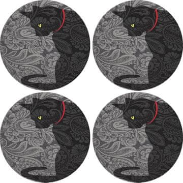 Bertoni Set od 4 okrugle podloge za 4D stolove, 33 cm - KLEKS | Ekološki filc, HD tisak, perivo na 40 °C,