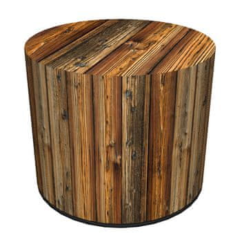 Bertoni Dekorativni puf, , Smrek print - okrugli puf za dnevni boravak, hodnik, cilindar 40 cm, elegantan, patentni zatvarač, periv