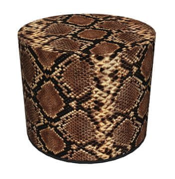 Bertoni Dekorativni puf, , Boa print - okrugli puf za dnevni boravak, hodnik, cilindar 40 cm, elegantan, patentni zatvarač, periv