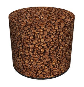 Bertoni Dekorativni puf, , uzorak kave - okrugli puf za dnevni boravak, hodnik, cilindar 40 cm, elegantan, patentni zatvarač, periv