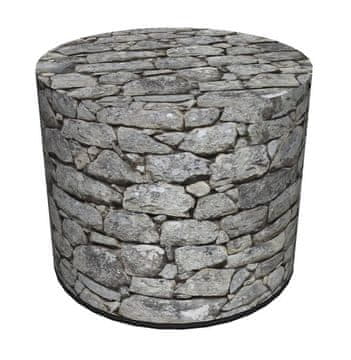 Bertoni Dekorativni puf, , Cordoba print - okrugli puf za dnevni boravak, hodnik, cilindar 40 cm, elegantan, patentni zatvarač, periv
