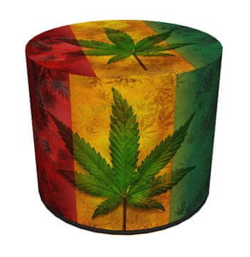 Bertoni Dekorativni puf, , Rasta print - okrugli puf za dnevni boravak, hodnik, cilindar 40 cm, elegantan, patentni zatvarač, periv