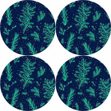 Bertoni Set od 4 okrugle podloge za 4D stolove, 33 cm - JUNIPER | Ekološki filc, HD print, perivo na 40 °C,
