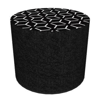 Bertoni Dekorativni puf, , zvjezdani print - okrugli puf za dnevni boravak, hodnik, cilindar 40 cm, elegantan, patentni zatvarač, periv