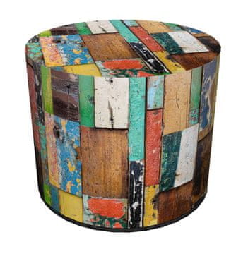 Bertoni Dekorativni puf, , print Meksika - okrugli puf za dnevni boravak, hodnik, cilindar 40 cm, elegantan, patentni zatvarač, periv