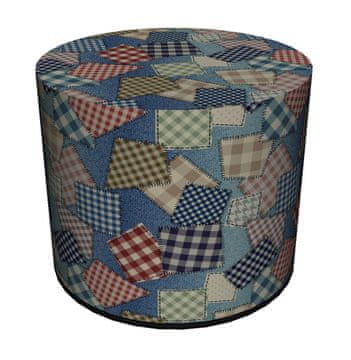 Bertoni Dekorativni puf, , print u Teksasu - okrugli puf za dnevni boravak, hodnik, cilindar 40 cm, elegantan, patentni zatvarač, periv