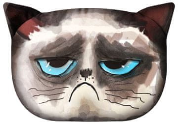 Bertoni ukrasni jastuk "Grumpy Cat" 30×45 cm - baršun, mačji print, antialergijski uložak