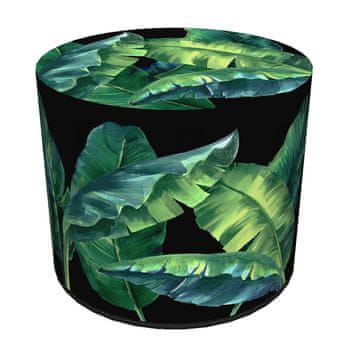 Bertoni Dekorativni puf, , Madera print - okrugli puf za dnevni boravak, hodnik, cilindar 40 cm, elegantan, patentni zatvarač, periv