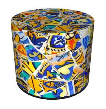 Bertoni Codura vodootporni puf za dom i vrt - madridski uzorak, elegantan, udoban, stabilan, patentni zatvarač, 40 cm,