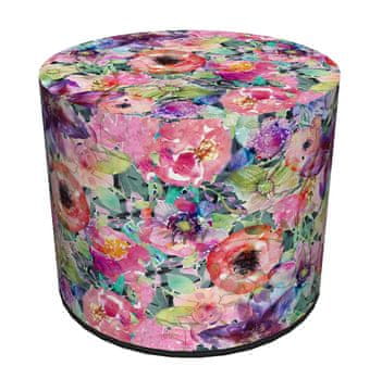 Bertoni Codura vodootporni puf za dom i vrt - uzorak flore, elegantan, udoban, stabilan, patentni zatvarač, 40 cm,
