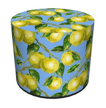 Bertoni Codura vodootporni puf za dom i vrt - uzorak limuna, elegantan, udoban, stabilan, patentni zatvarač, 40 cm,