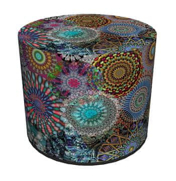 Bertoni Dekorativni puf, , vrtuljak - okrugli puf za dnevni boravak, hodnik, cilindar 40 cm, elegantan, patentni zatvarač, periv