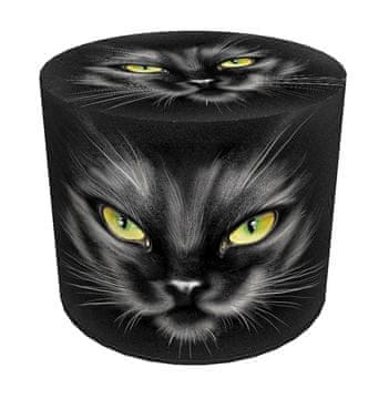 Bertoni Dekorativni puf, , Nero print - okrugli puf za dnevni boravak, hodnik, cilindar 40 cm, elegantan, patentni zatvarač, periv
