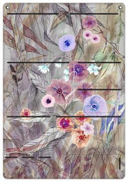 Bertoni Primavera zidni organizator od filca 45×65 cm - antracit, 8 džepova, HD print, dekorativan i praktičan