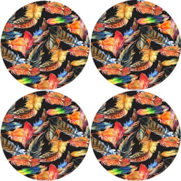 Bertoni Set od 4 okrugle podloge za 4D stolove, 33 cm - PLUME | Ekološki filc, HD print, perivo na 40 °C,