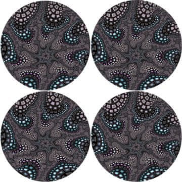 Bertoni Set od 4 okrugle podloge za 4D stolove, 33 cm - OCTOPUS | Ekološki filc, HD print, perivo na 40 °C,