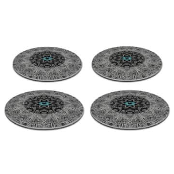 Bertoni Set od 4 okrugla podmetača 33 cm - debeli filc 4 mm, otporan na toplinu, ukrasni, uzorak Look -