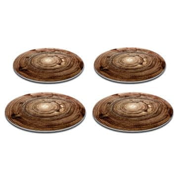 Bertoni Set od 4 okrugla podmetača 33 cm - debeli filc 4 mm, otporan na toplinu, ukrasni, Kempas uzorak -
