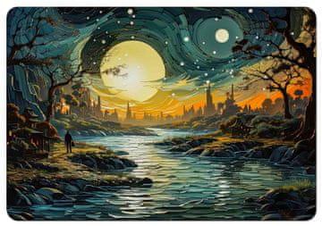 Bertoni Podloga za radni stol 50×70 cm, futuristički uzorak - ekološki filc, HD tisak, zaštita za površinu stola, za ured i dnevni boravak -