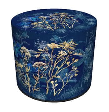 Bertoni Baršunasti puf, , ponoćni print - okrugli ukrasni puf, za dnevni boravak, cilindar 40 cm, elegantan, patentni zatvarač