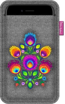Bertoni Futrola za pametni telefon, uzorak Jagna - ekološki filc, 105x175 mm, siva, izdržljivi print, zaštita za telefon, perivo na 40°C,