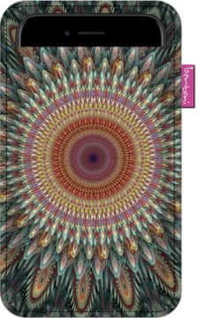Bertoni Futrola za pametni telefon, uzorak kaleidoskopa - ekološki filc, 105x175 mm, siva, izdržljivi print, zaštita za telefon, perivo na 40°C,