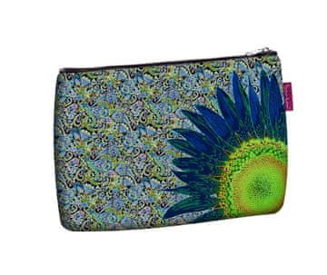 Bertoni Elegantna Solo kozmetička torba, plavi cvjetni uzorak 14×21 cm - Putna, Vodootporna, Kompaktna |