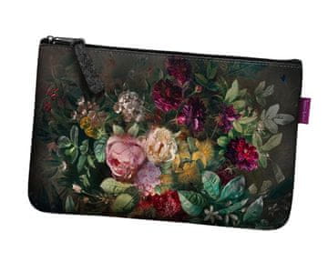 Bertoni Kozmetička torba s filcanim džepovima Bouquet antracit 24×15 cm - Elegantna, udobna i s printom |
