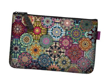 Bertoni Kozmetička torba s džepom Valencia u antracit boji filca 24×15 cm - elegantna, udobna i s printom |